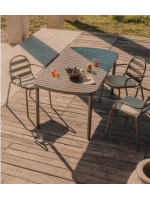 COLIN 180x90 green aluminum table for terrace garden