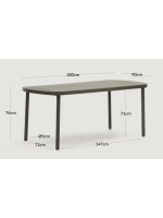 COLIN 180x90 table alu verte pour terrasse jardin