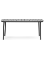 EMANNA 180x90 table alu gris pour terrasse jardin