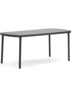 EMANNA 180x90 table alu gris pour terrasse jardin