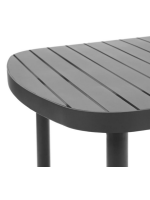 EMANNA 180x90 mesa de aluminio gris para terraza jardin