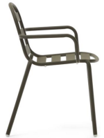 AGREN in green aluminum stackable chair with armrests home garden terrace bar cafe restaurants hotel ice cream parlors