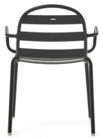 POLLON in gray aluminum stackable chair with armrests home garden terrace bar cafe restaurants hotel ice cream parlors