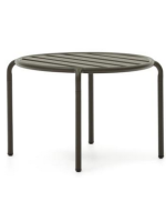 ABEL Table basse en aluminium vert Ø 60 cm pour terrasse de jardin extérieur