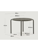 ABEL Ø 60 cm Couchtisch aus grünem Aluminium für die Gartenterrasse im Freien