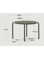 ABEL Table basse en aluminium vert Ø 60 cm pour terrasse de jardin extérieur