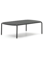 LIGA 110x62 cm tavolino in alluminio grigio per esterno giardino terrazzo