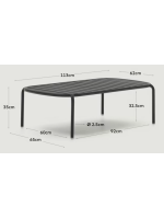 LIGA 110x62 cm Couchtisch aus grünem Aluminium für die Gartenterrasse im Freien