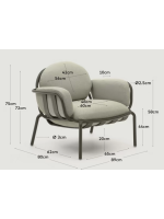 BOISC en aluminium vert et coussins en fauteuil hydrofuge amovible lavable