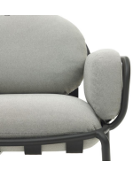 MATER in gray aluminum and cushions in water repellent removable washable armchair