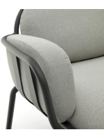 MATER in gray aluminum and cushions in water repellent removable washable armchair