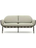 BOISC 165 cm in grünem Aluminium und Kissen aus waschbarem abnehmbarem wasserabweisendem Stoff 2 Sitzer Sofa