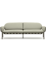 BOISC 225 cm in green aluminum and cushions in washable removable water repellent fabric 3 seater sofa