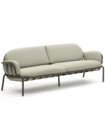 BOISC 225 cm in grünem Aluminium und Kissen aus waschbarem abnehmbarem wasserabweisendem Stoff 3 Sitzer Sofa