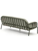 BOISC 225 cm in grünem Aluminium und Kissen aus waschbarem abnehmbarem wasserabweisendem Stoff 3 Sitzer Sofa