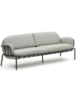 MATER 225 cm in alluminio grigio e cuscini in tessuto idrorepellente sfoderabile lavabile divano 3 posti
