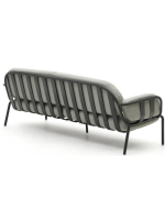 MATER 225 cm in grauem Aluminium und Kissen aus waschbarem abnehmbarem wasserabweisendem Stoff 3 Sitzer Sofa