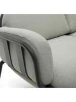 MATER 225 cm in alluminio grigio e cuscini in tessuto idrorepellente sfoderabile lavabile divano 3 posti