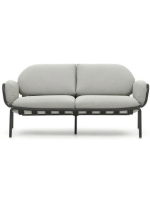 MATER 165 cm in gray aluminum and cushions in washable removable water repellent fabric 2 seater sofa