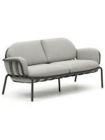 MATER 165 cm in alluminio grigio e cuscini in tessuto idrorepellente sfoderabile lavabile divano 2 posti