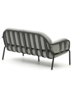 MATER 165 cm in gray aluminum and cushions in washable removable water repellent fabric 2 seater sofa