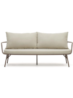 MERLINO divano 2 posti 175 cm in acciaio color malva e cuscini sfoderabili per esterno e interno