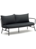 CALIFFO 2 seater sofa 175 cm in steel and cushions with removable covers for indoors and outdoors