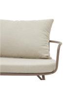 MERLINO armchair in steel and cushions with removable covers for indoors and outdoors