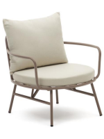 MERLINO armchair in steel and cushions with removable covers for indoors and outdoors