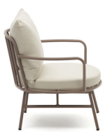 MERLINO armchair in steel and cushions with removable covers for indoors and outdoors