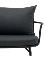CALIFFO poltrona in acciaio color nero e cuscini sfoderabili per esterno e interno