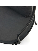 CALIFFO poltrona in acciaio color nero e cuscini sfoderabili per esterno e interno