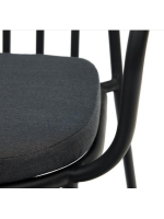 CALIFFO en acier peint et coussin inclus chaise empilable avec accoudoirs pour terrasses de jardin restaurants