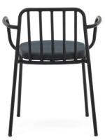 CALIFFO en acier peint et coussin inclus chaise empilable avec accoudoirs pour terrasses de jardin restaurants