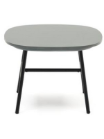 CALIFFO 60x60 cm tavolino in acciaio color nero e piano in cemento per esterno giardino terrazzo