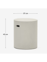 AMALFI Taburete o mesa en hormigón blanco resistente para jardines y terrazas