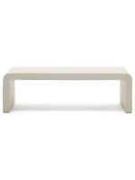 GOMORRA 135x65 cm mesa de centro en hormigón blanco resistente para jardines y terrazas