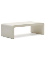 GOMORRA 135x65 cm coffee table in resistant white concrete for gardens and terraces