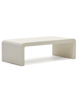 GOMORRA 135x65 cm tavolino in cemento bianco resistente per giardini e terrazzi