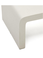 GOMORRA 135x65 cm coffee table in resistant white concrete for gardens and terraces