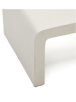 GOMORRA 135x65 cm mesa de centro en hormigón blanco resistente para jardines y terrazas