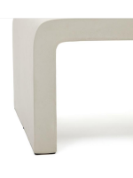 GOMORRA 135x65 cm tavolino in cemento bianco resistente per giardini e terrazzi