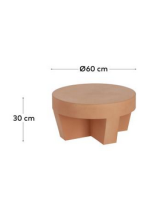 SILLA Ø 60 cm mesa de centro de terracota resistente para jardines y terrazas