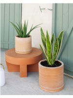 SILLA Ø 60 cm mesa de centro de terracota resistente para jardines y terrazas