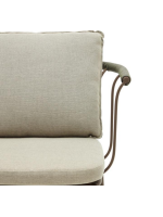 FLU seat h 66 cm in brown steel and green rope and cushions in removable fabric stool