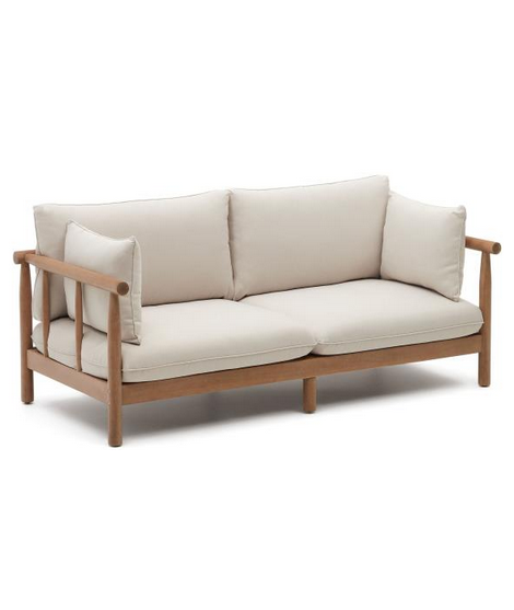 Divano letto da esterno 190x115 cm in teak con cuscini - Iguazu