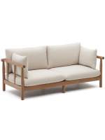 CANCUN eucalyptus wood 2 seater sofa 195 cm for outdoor garden terraces or interiors