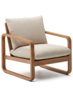 LOLA Fauteuil en bois de eucalyptus pour les terrasses de jardin en plein air et les intérieurs de maison ou de contrat