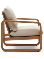 LOLA Fauteuil en bois de eucalyptus pour les terrasses de jardin en plein air et les intérieurs de maison ou de contrat