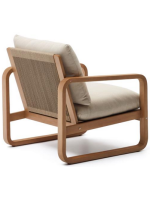 LOLA Fauteuil en bois de eucalyptus pour les terrasses de jardin en plein air et les intérieurs de maison ou de contrat